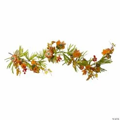 New 🔔 5' x 10" Pumpkins and Berries with Leaves Artificial 👪 Thanksgiving Garland - Unlit 😉
