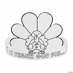 Outlet 🔔 Color Your Own I Thank God Turkey Crowns - 12 Pc. ❤️