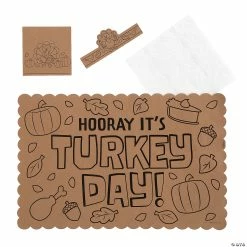 Discount 🤩 Color Your Own 👪 Thanksgiving Place Setting Sets - 12 Pc. 🔥