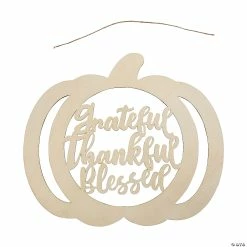Craft Kits Sales 3 Flash Sale โค๏ธ DIY Unfinished Wood Blessed Pumpkin Door Sign ๐