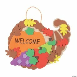 New 🔔 Foam Cornucopia Door Sign 👪 Thanksgiving Craft Kit- Makes 12 🎁