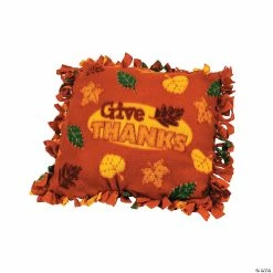 Promo 🎉 Give Thanks Fleece Tied Pillow Craft Kit - Makes 6 🧨