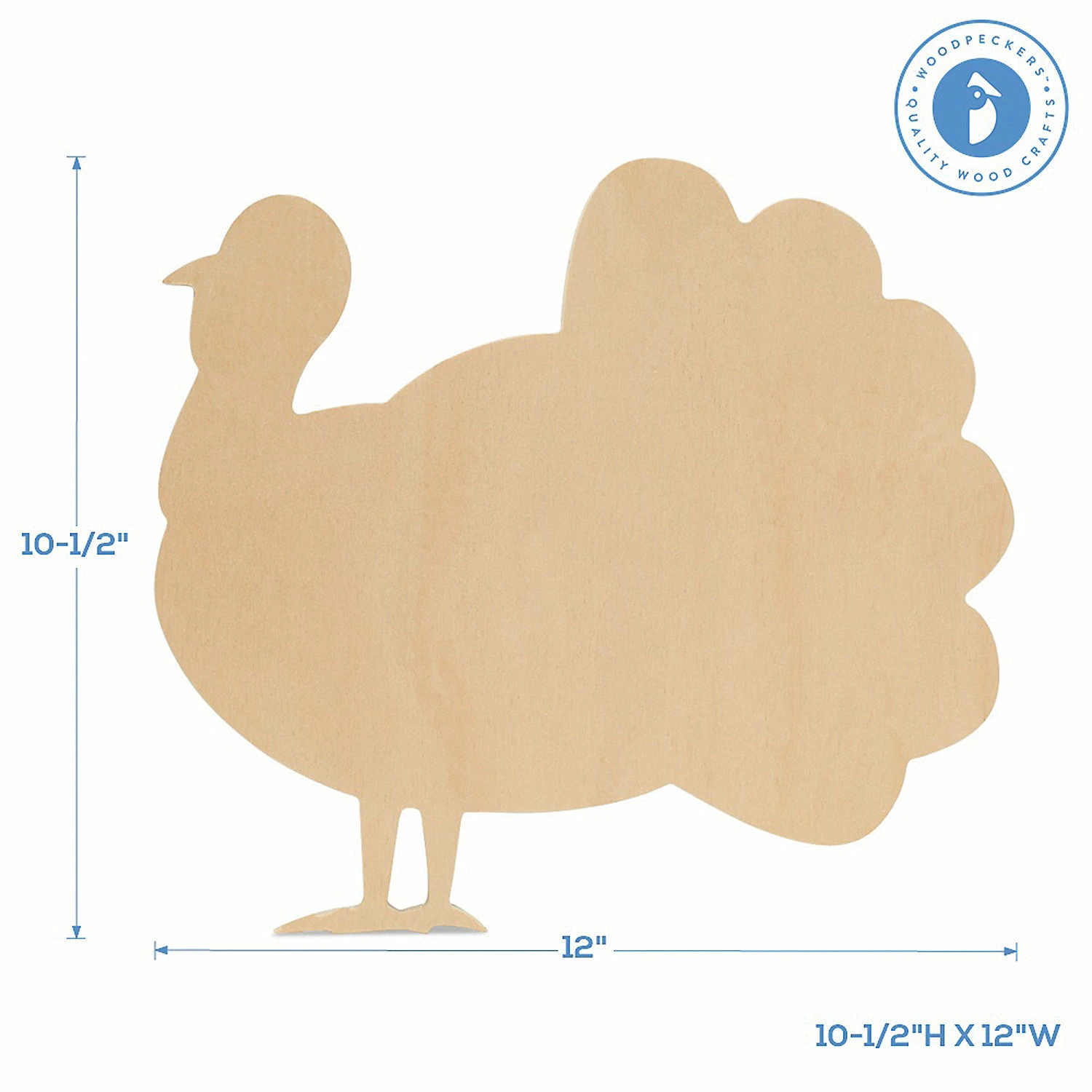 New π Woodpeckers Crafts, DIY Unfinished Wood 12" Classic Turkey Cutout Pack of 3 β¨ 3 New π Woodpeckers Crafts, DIY Unfinished Wood 12" Classic Turkey Cutout Pack of 3 β¨ - Image 3