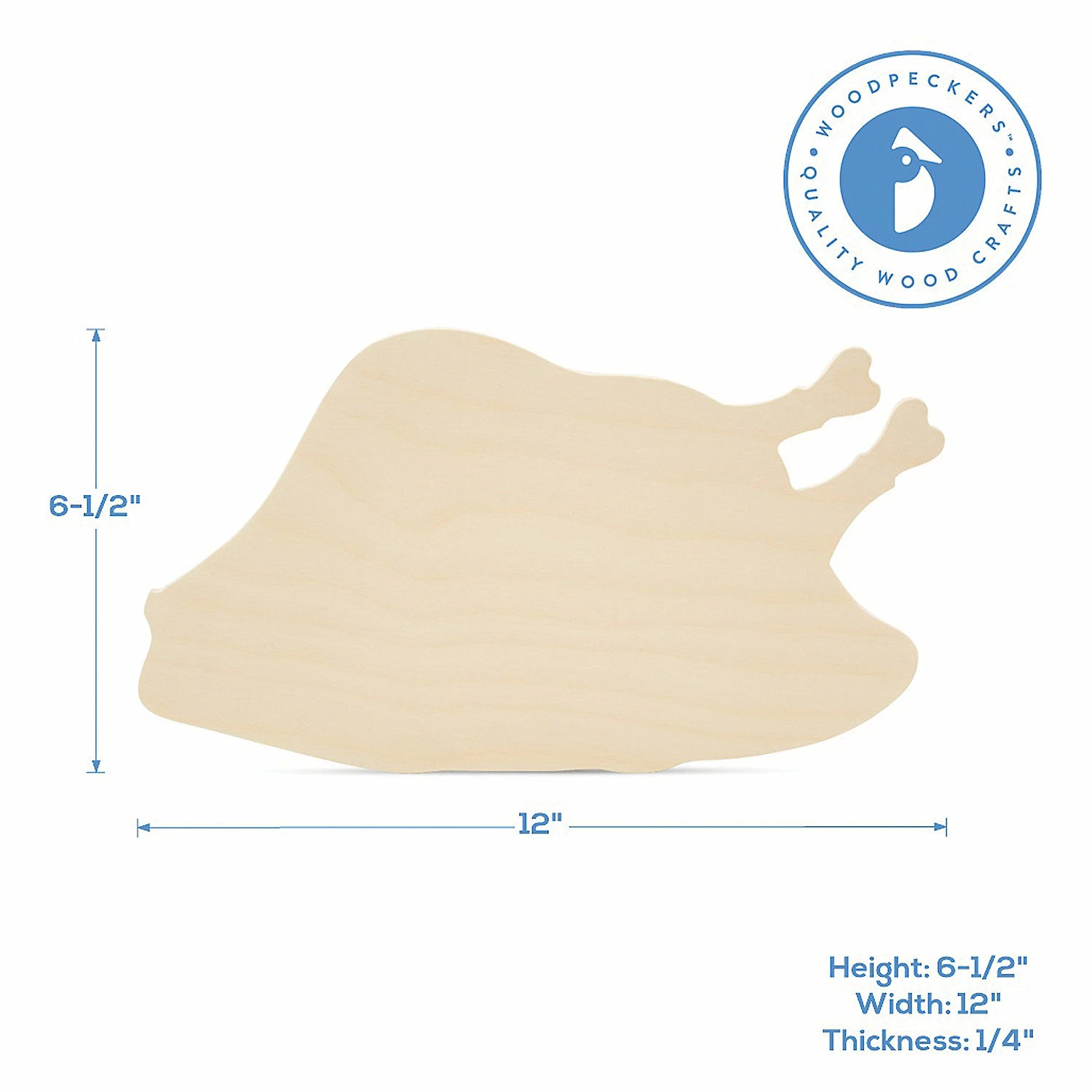 Buy π Woodpeckers Crafts, DIY Unfinished Wood 12" Turkey Meat Cutout Pack of 6 π 3 Buy π Woodpeckers Crafts, DIY Unfinished Wood 12" Turkey Meat Cutout Pack of 6 π - Image 3